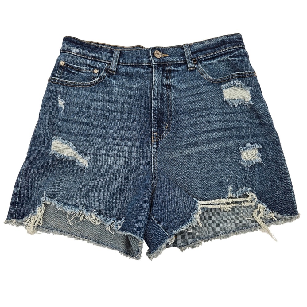 Rewash Womens Super High Rise Distressed Denim Shorts Medium Wash Blue Size‎ 9